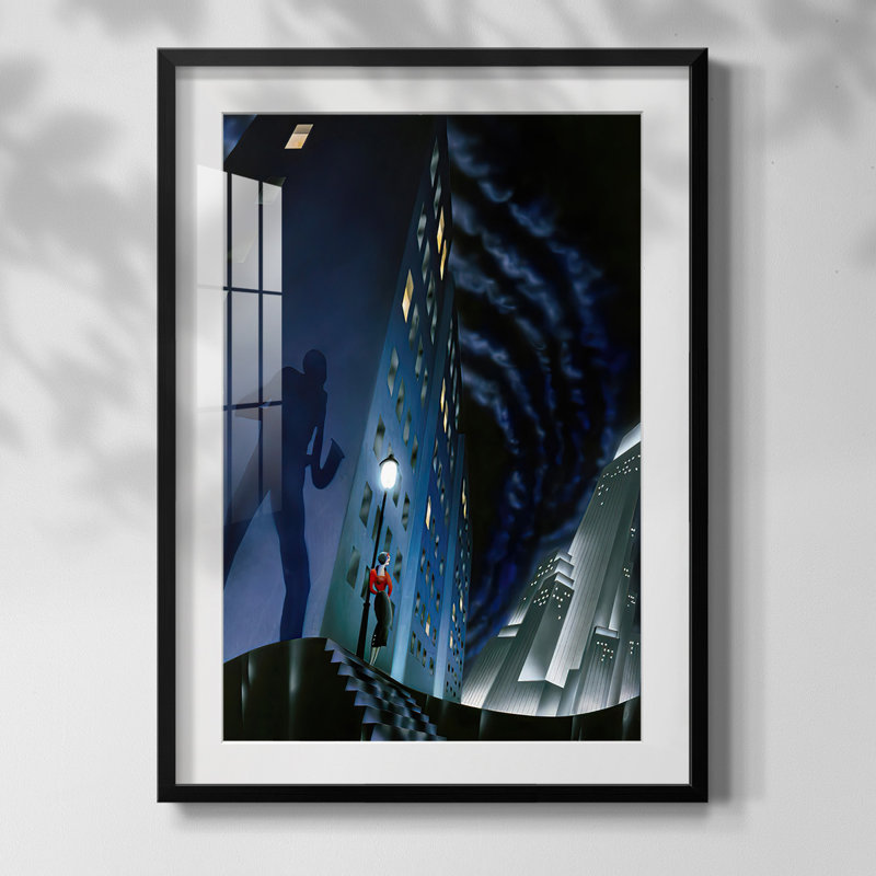 " The Shadow ", White, Black Framed Paper