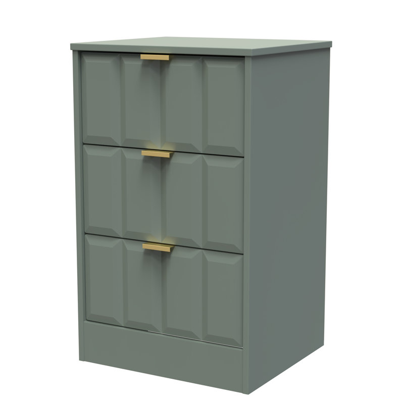 Arnesto 45cm W Manufactured Wood Bedside Table, Reed Green