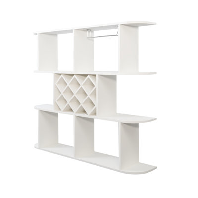 3 Tier Wall Mounted Wine Bottle & Glass Rack