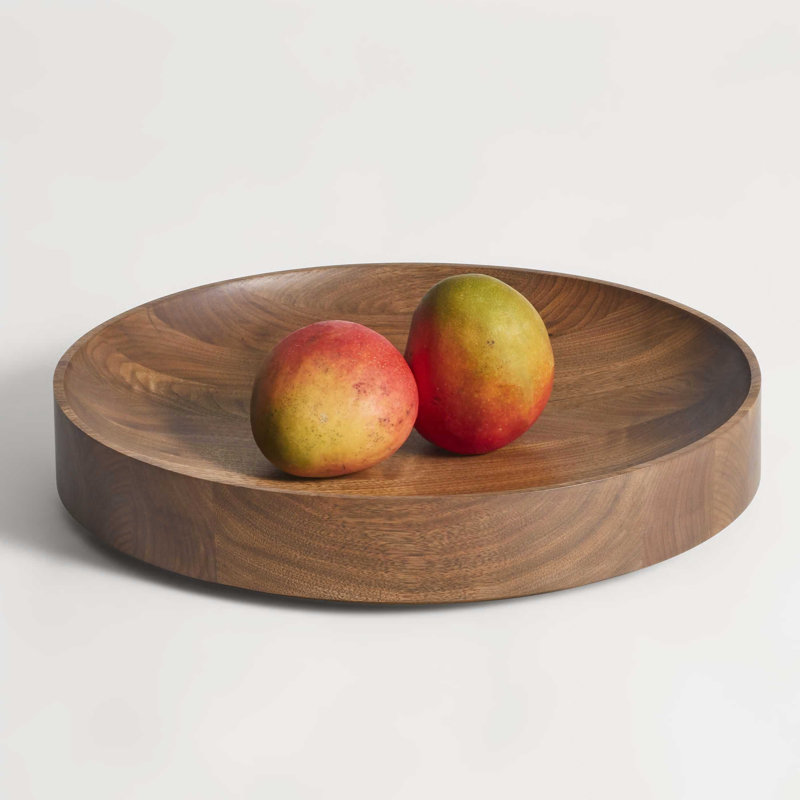 Cusp Solid Wood Decorative Bowl, Walnut, 3" H x 16" W x 16" D