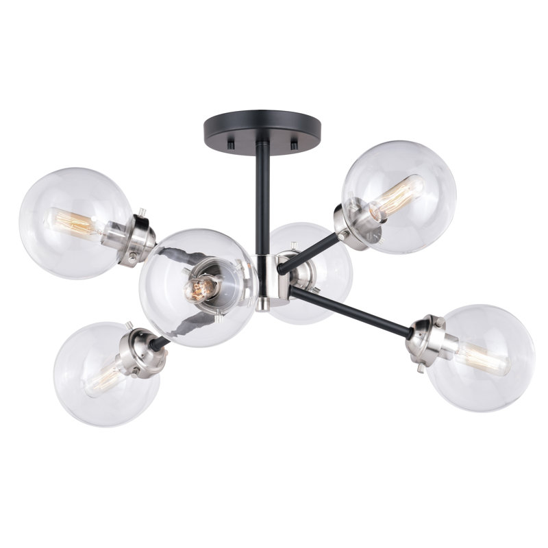 Plafonnier semi-encastré Blevins, H 12,25 po x l 25 po x P 25 po, Nickel satiné