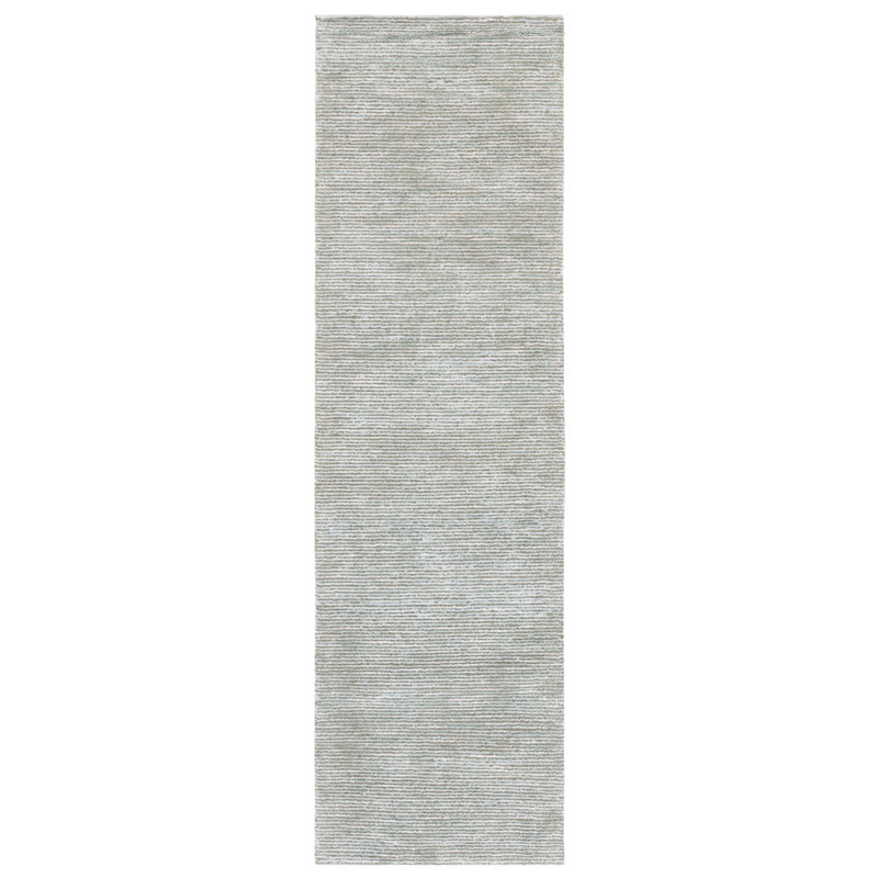 Tapis vert en viscose / laine touffeté à la main Akshada, Tapis de couloir 2 pi 3 po x 8 pi