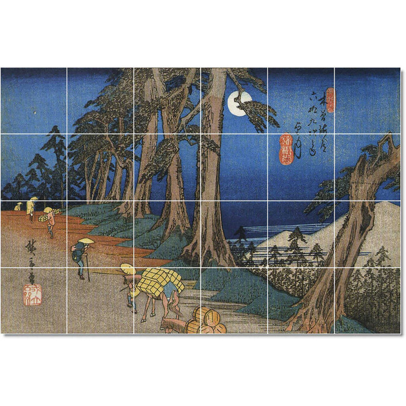 Carreau de céramique décorative 36 po x 24 po 6 po x 6 po, Utagawa Hiroshige Ukiyo E W22533