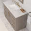 Hugo 48 In. Single Sink Carrara White Marble Countertop Vanity In Grey Oak With Hook Faucet-1715194445