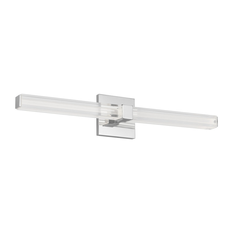 Reiya Square 1 - Light LED Vanity Light, 4.5" H x 24" W x 2.8" D, Chrome