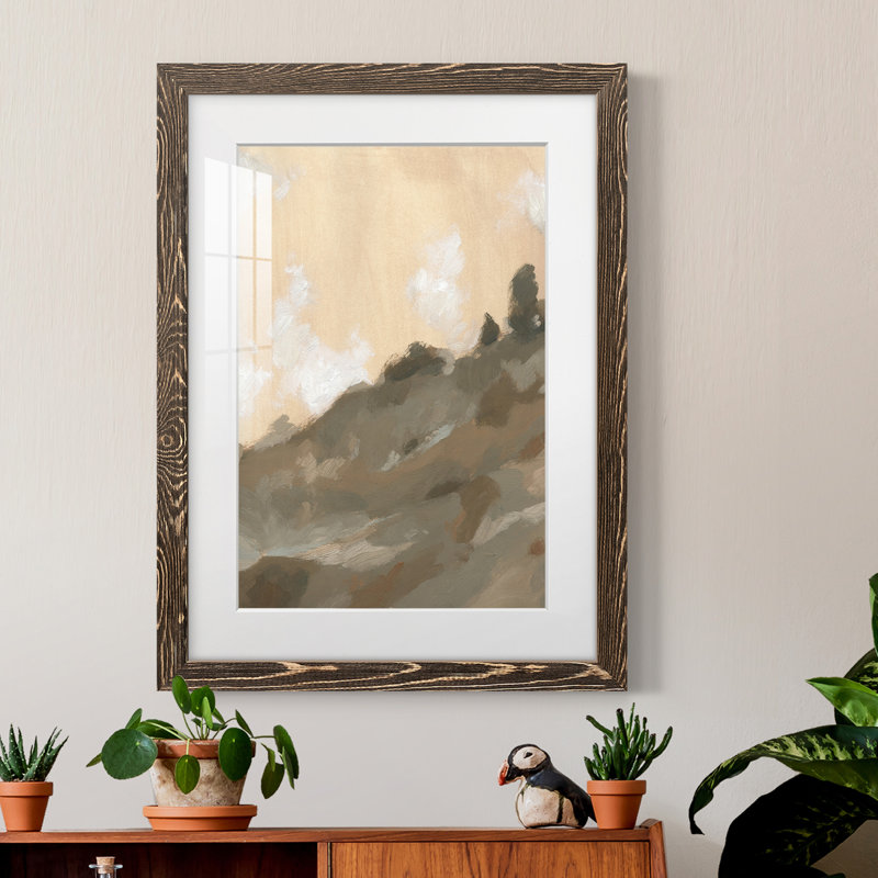 Hillside Walking Path III - Peinture encadrée, H 37,5 po x l 27,5 po x P 1 po, Cadre gris foncé
