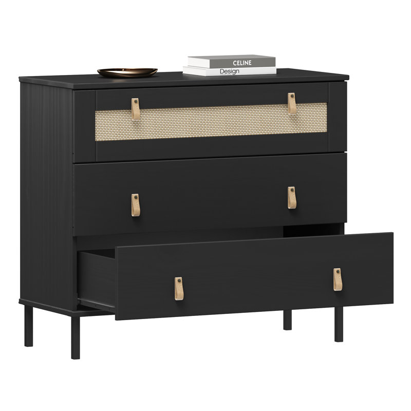 Burslem 90cm Solid Wood Sideboard, Black