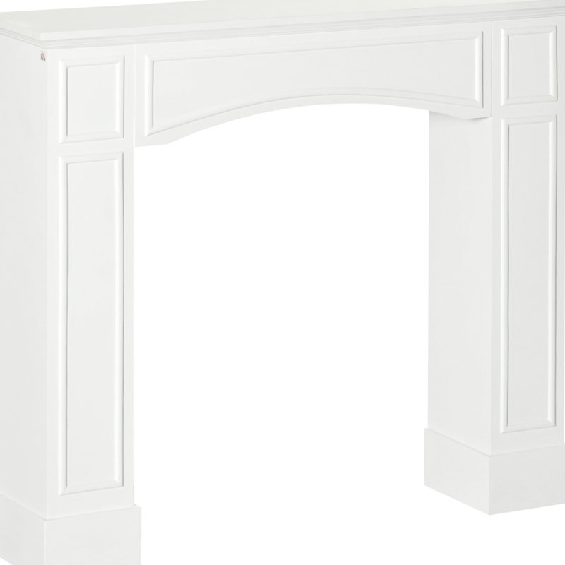 Manteau de cheminée moderne blanc, largeur intérieure de 29 po, propriété décorative, support d'exposition de 45,25 po de largeur, facile à rincer, chute, élément interne électrique, nettoyage des présentoirs, utilisation