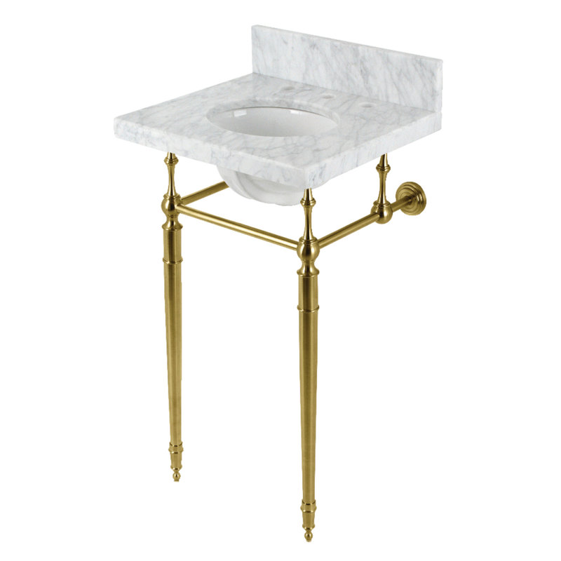 Lavabo de salle de bain Edwardian, Or blanc, Centres de 8 po