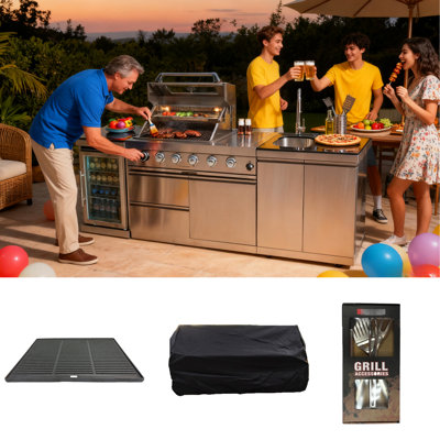 Accessoire de barbecue extérieur, poêle à frire en fonte, et, housse de pluie, fonctionne au gaz, charbon de bois, grils électriques, idéal pour le steak, les hommes, électrique, nourriture infrarouge - de qualité sécuritaire