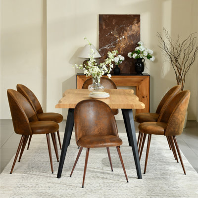 Shivani 7-Piece 63'' Rectangular Dining Set with Upholstered Chairs