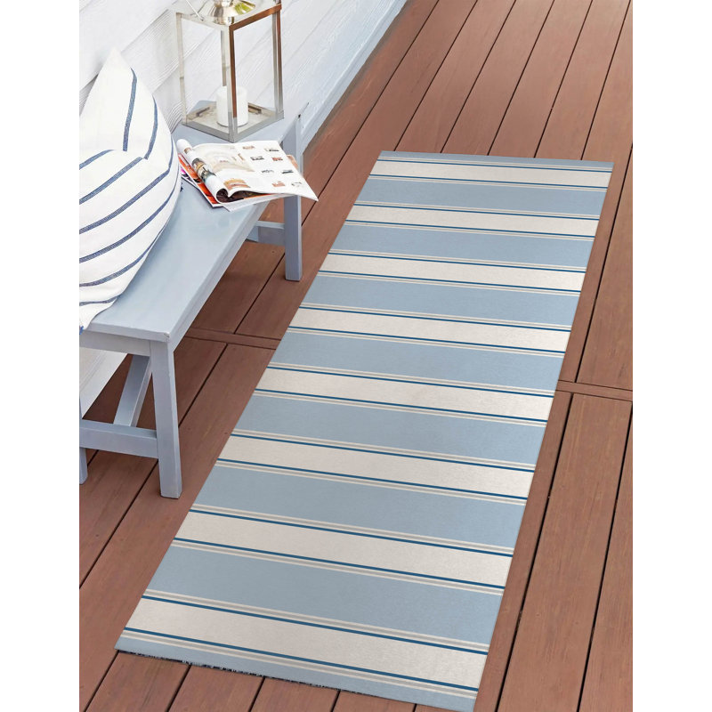 Cabana Stripe Outdoor Rug, Runner 2'6" x 8'