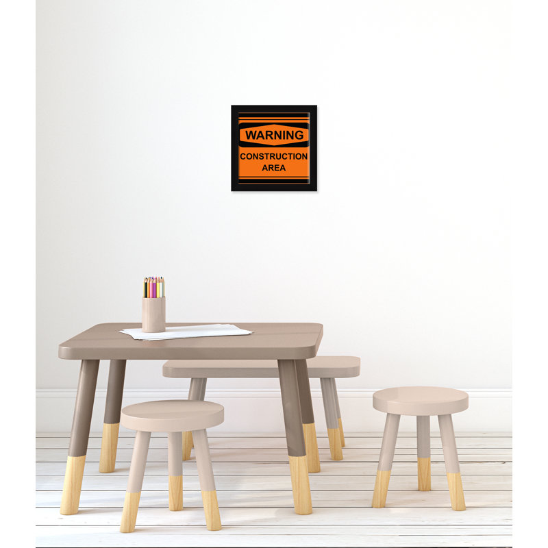Avertissement 2 impression sur papier, H 14 po x l 14 po x P 0,63 po, Cadre noir
