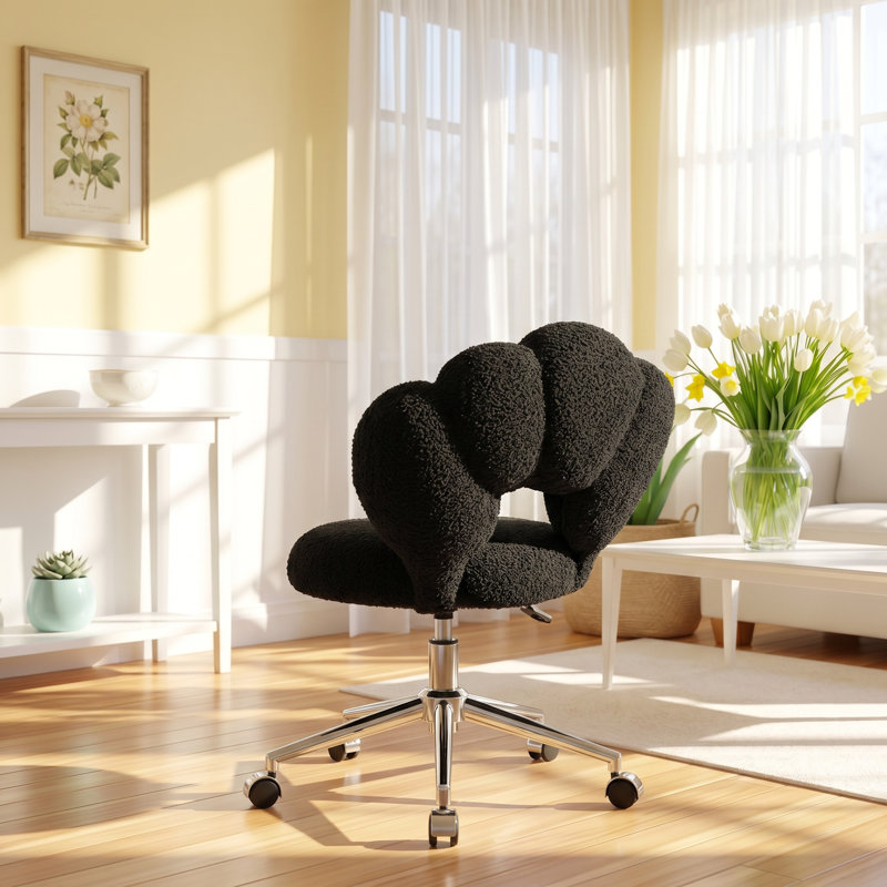 Chaise de bureau ajustable en tissu l 24,6 po x P 25,2 po x H 31,3 po Chairone, Black