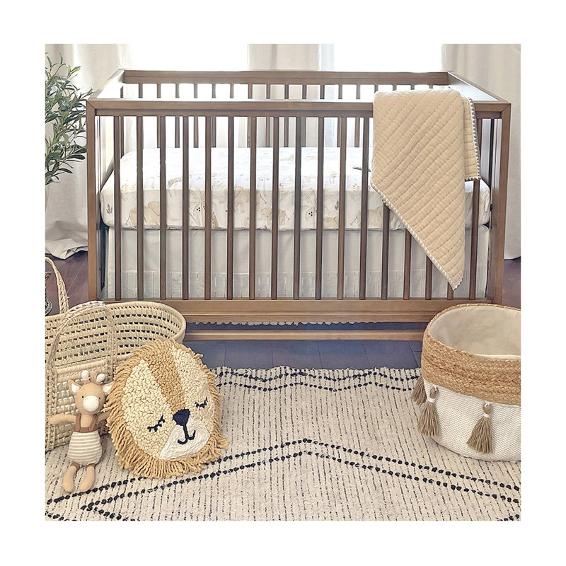 Safari Animal Crib Sheet, Brown and White, 100% Cotton, Kendi Collection by Crane Baby