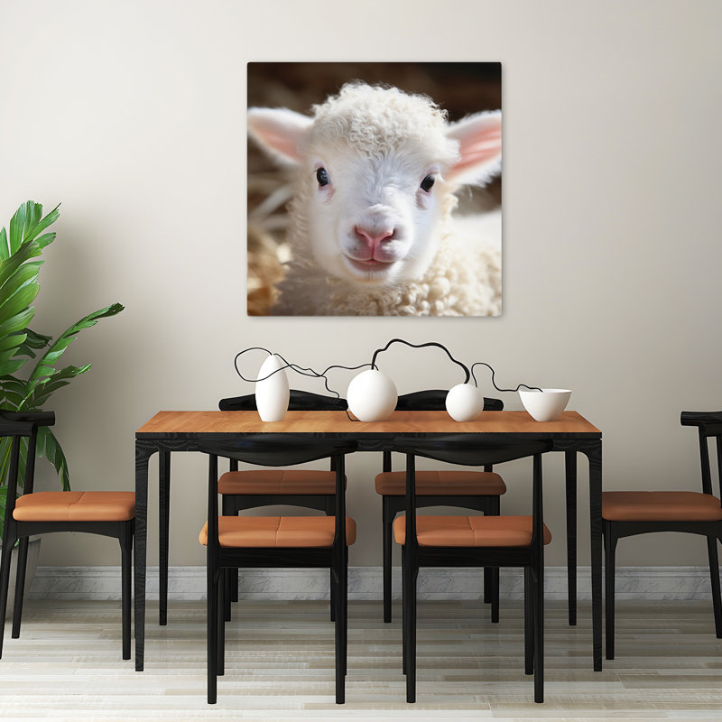 Cuddly Lamb, art contemporain de la nature, H 32 po x l 32 po