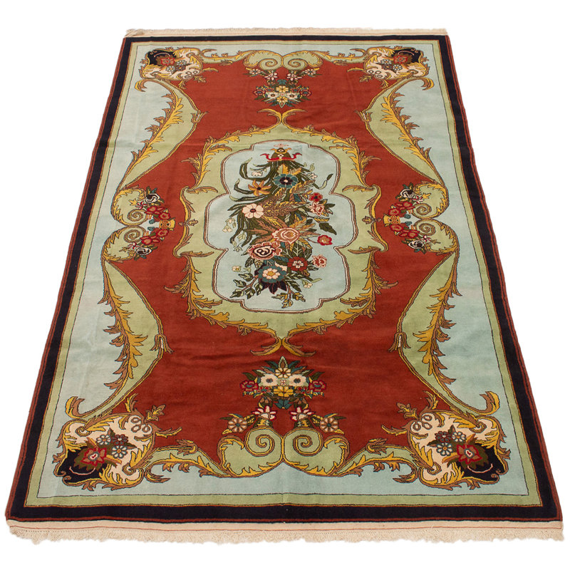 Tapis intérieur en laine de 6 pi 7 po x 9 pi 10 po à la main one-of-kind-noué la 1990 Amiyiah