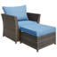 Ensemble de conversation en osier / rotin pour 4 personnes avec coussins-1074686393