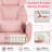 Chenille Cross-Legged Office Chair with Flip Armrests, Big and Tall Executive Desk Chair with Lumbar Pillow & Side Pockets-1914500259