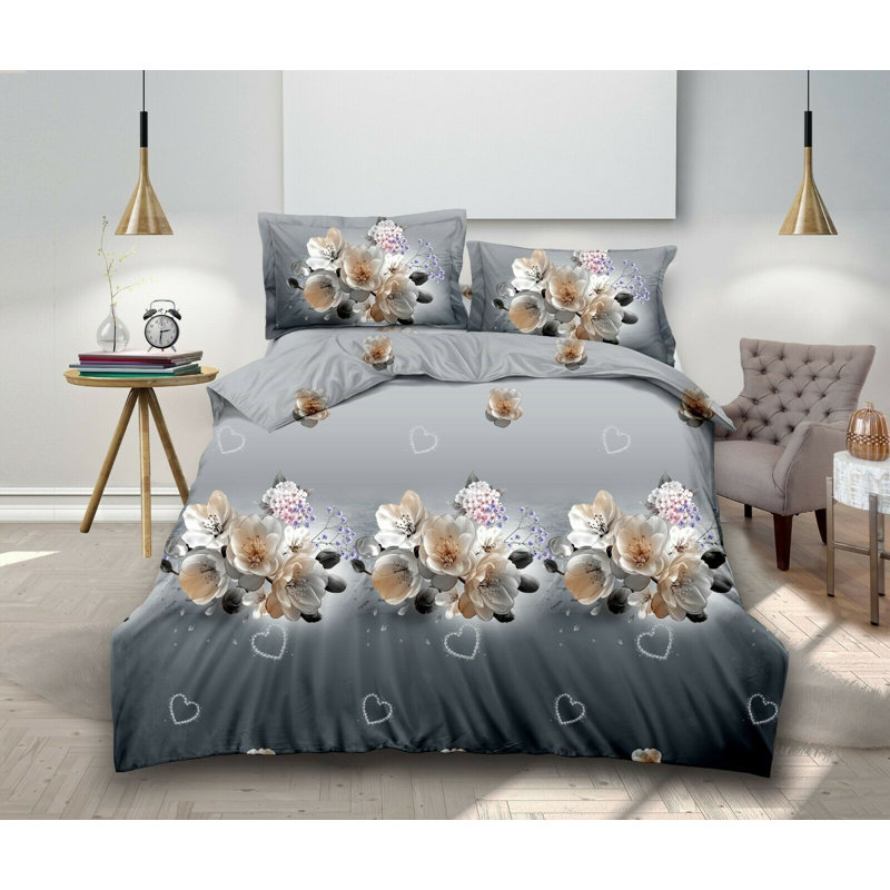 Choquette Polyester Floral Duvet Cover Set with Pillowcases Included, Single - 1 Standard Pillowcase