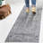 Brandy Rustic Border Low-Pile Machine-Washable Light Gray/Blue Rug-1150719320