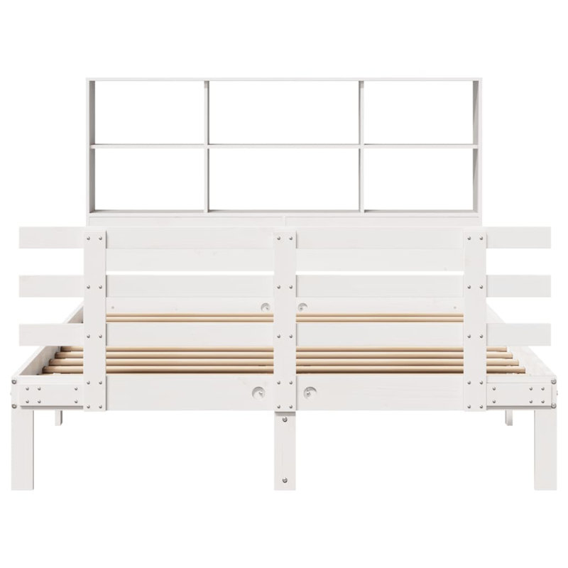 Daryanani Solid Wood Bed, 160 x 200 cm, White