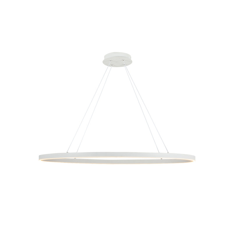 Ovale 1 - Light LED Pendant, White,  1.5" H x 39.375" W x 15.75" D