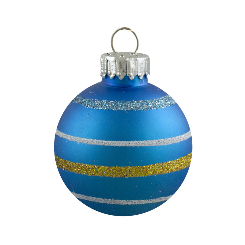 Ornements en forme de boule de Noël en verre vert et bleu 10ct 1,75 "(45mm)