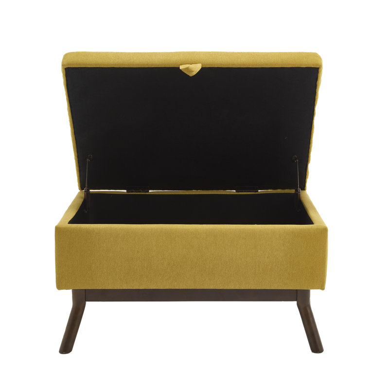 Banc de rangement Mid-Century, Jaune