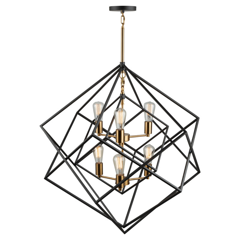 Lustre géométrique 6 lumières façon bougie Artistry