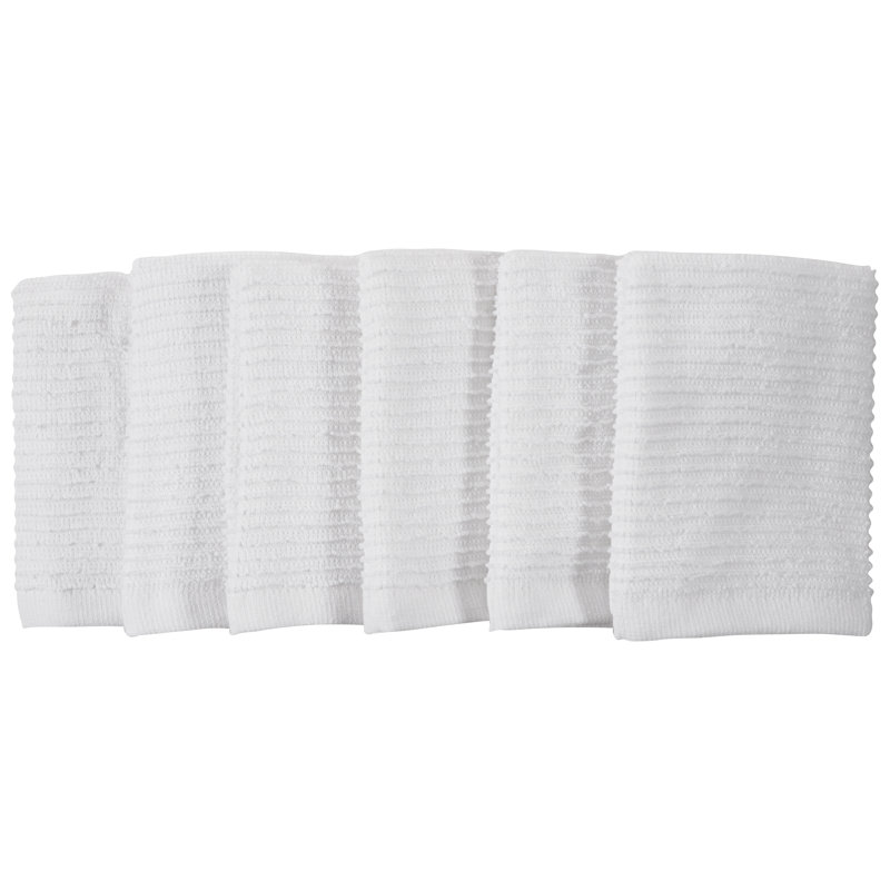 Ensemble de débarbouillette 100% coton Wayfair Basics® Budd, 6, Blanc