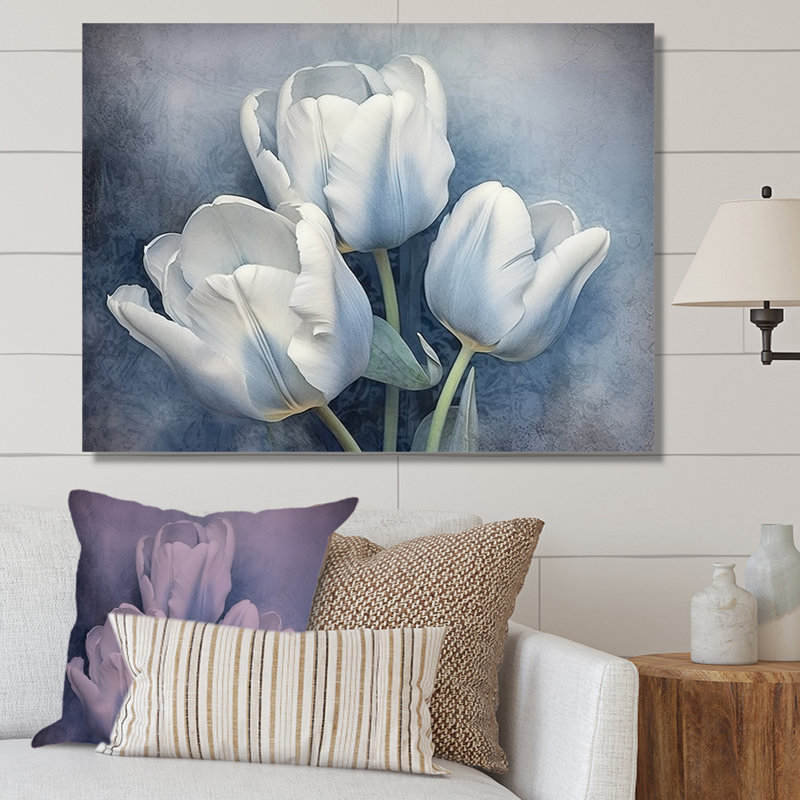 Tulipes Simplicity Sapphire II sur toile, H 12 po x l 20 po x P 1 po, Toile tendue
