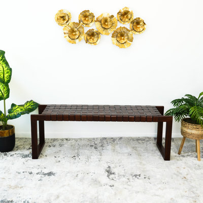 Banc en cuir véritable Orcutt