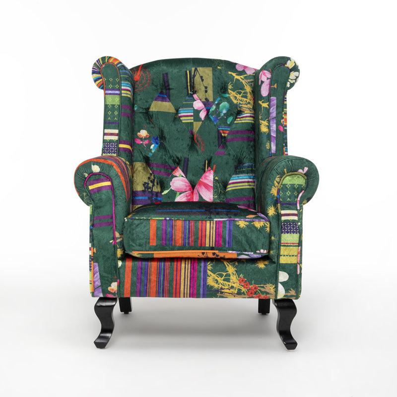 Danaye Wingback Chair, Green