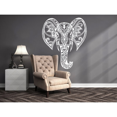 Décalcomanie murale éléphant mehndi Yatton