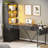 Barbarino Computer Desk With 5 Drawers And Bookshelf Led Lights For Small Spaces-1145804067