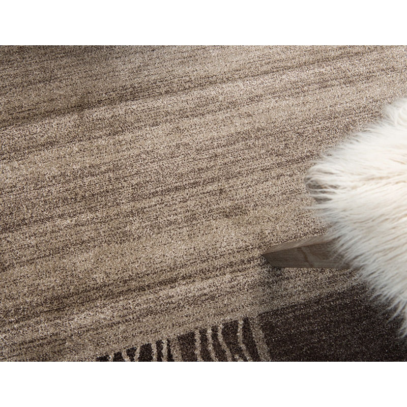 Tapis géométrique en polypropylène tissé à la machine Cante, Rond 6 pi 1 po
