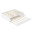 Lit plateforme double en bois massif avec lit gigogne, 2 tiroirs de rangement et multiprise intégrée, blanc-1436410180-1436410181