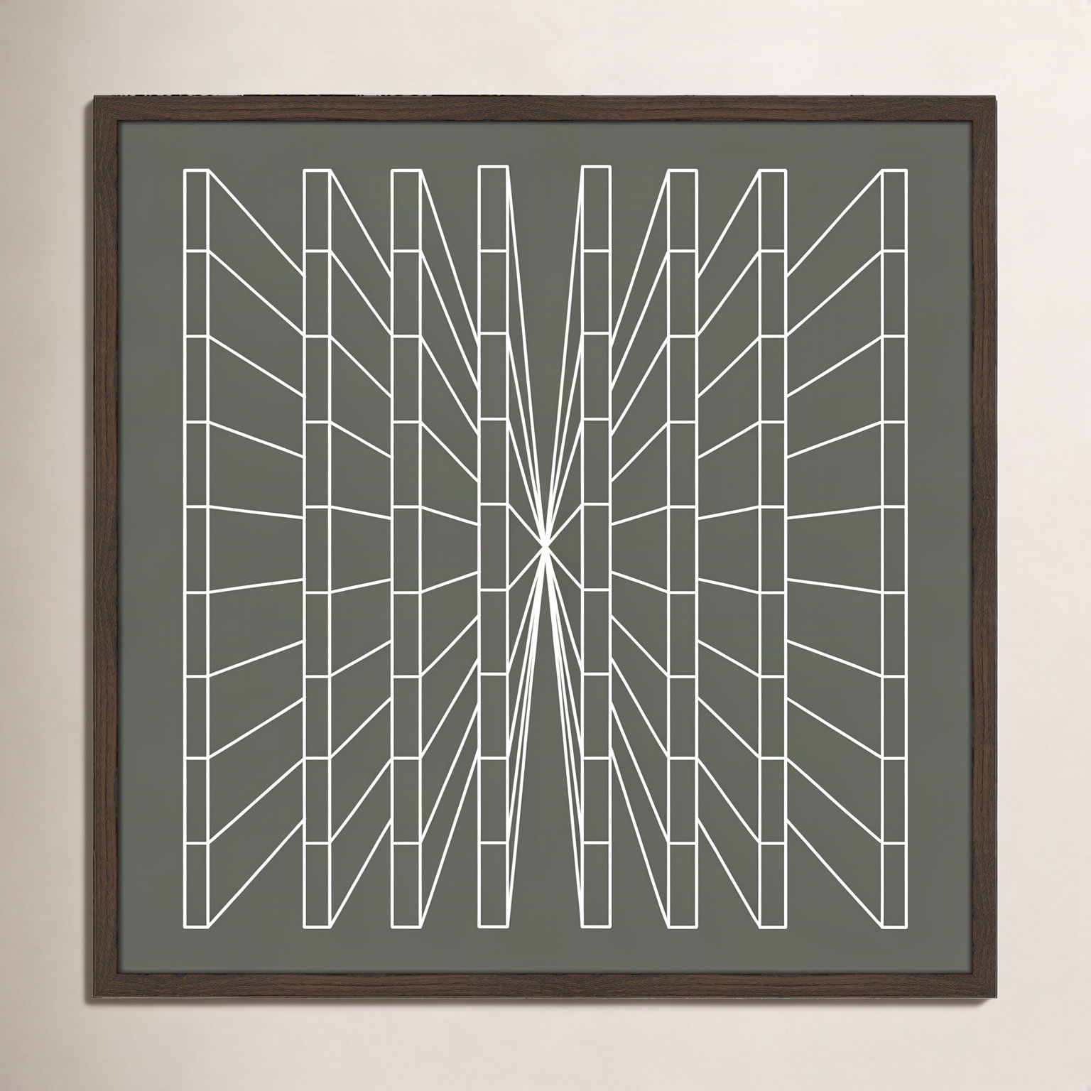 Olive Perspective by Sandi Hauanio, 27.5" H x 27.5" W x 0.75" D, Walnut Wood Grain