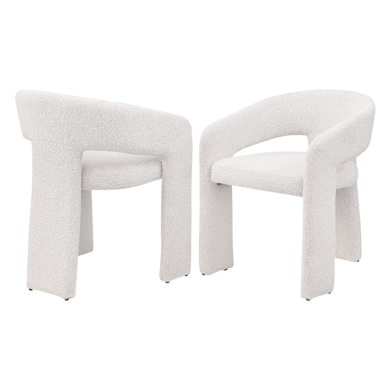 Chaise rembourrée Boucle, Crème, crème