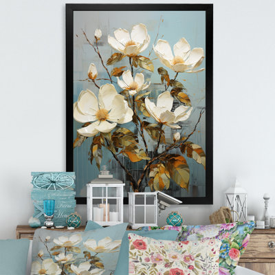 White Green Magnolias Southern Charm Patchwork " White Green Magnolias Southern Charm Patchwork "