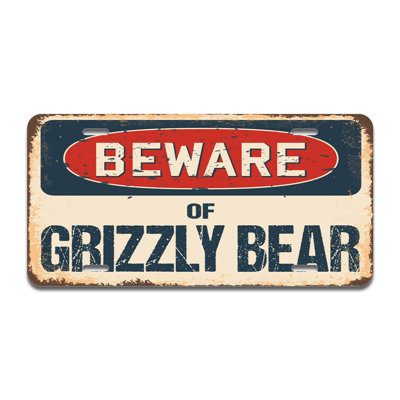 Cadre en aluminium Beware of Grizzly Bear