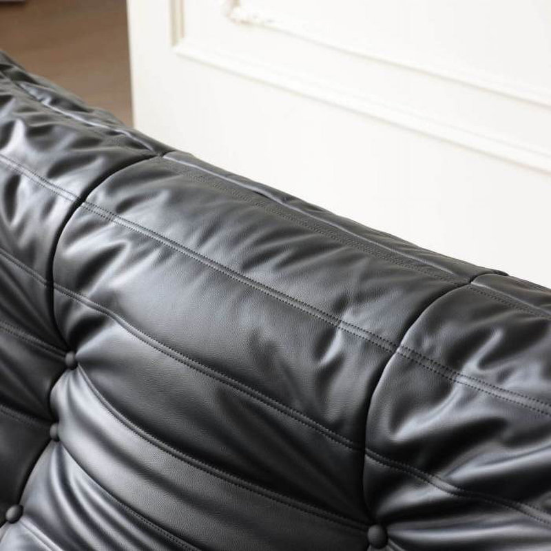 Fauteuil à billes Abbie Lazy, Similicuir noir, H 28,35 po x l 68,9 po x P 39,76 po