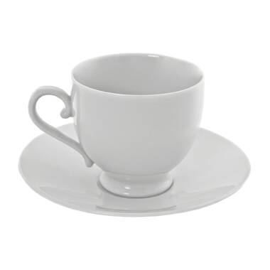 Mora Ceramics 8oz Cappuccino Mug Set of 4 - Ceramic Coffee Cups  with Saucers - Microwave and Dishwasher Safe, Perfect For Tea, Espresso,  Latte - Porcelain Mugs for Kitchen or