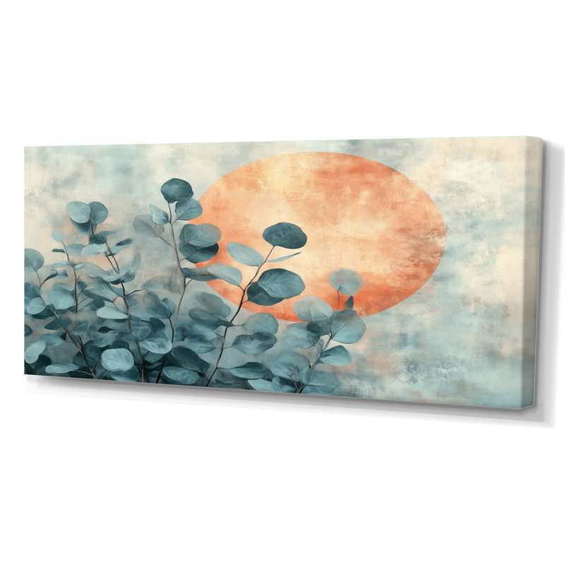 Toile botanique sauge, art mural eucalyptus, éclipse d'eucalyptus, H 28 po x l 60 po, Toile tendue