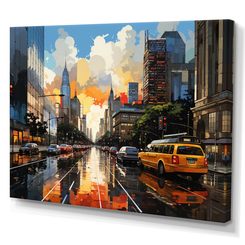 City Atlanta Popart II sur toile, Toile tendue, H 24 po x l 32 po x P 1 po