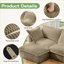Canapé modulaire, canapé à assise profonde en L 4 places avec housses amovibles pour salon | Chameau | Velours côtelé