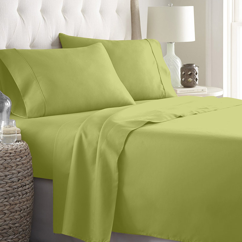 Ensemble de draps en sergé de coton 1000 fils , Ensemble de draps pour lit simple avec un drap-hou, Noir