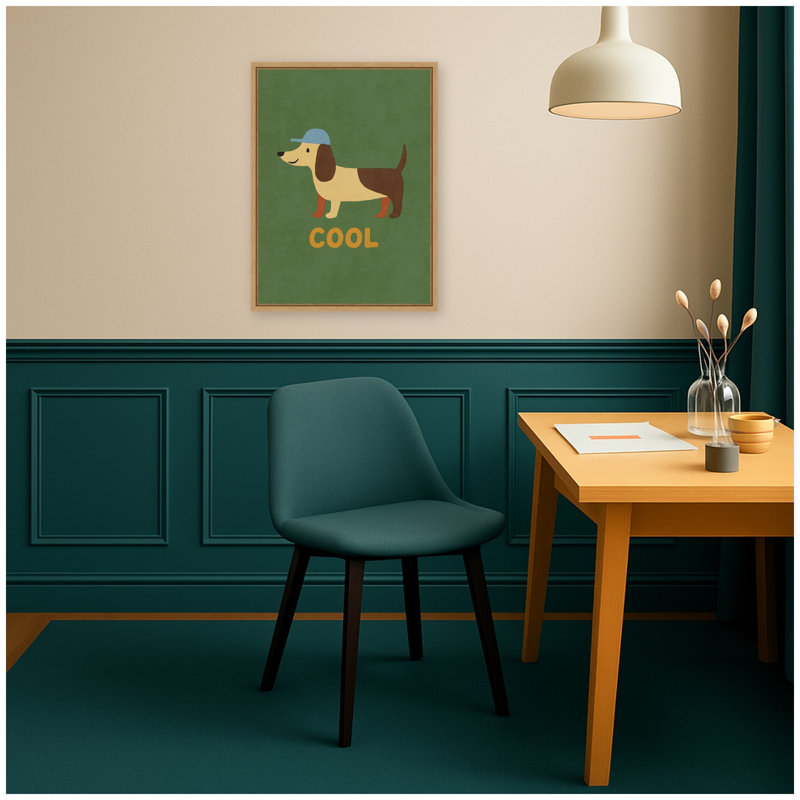 «Cool Dog» par Laura Moss, reproduction d'art sur toile encadrée