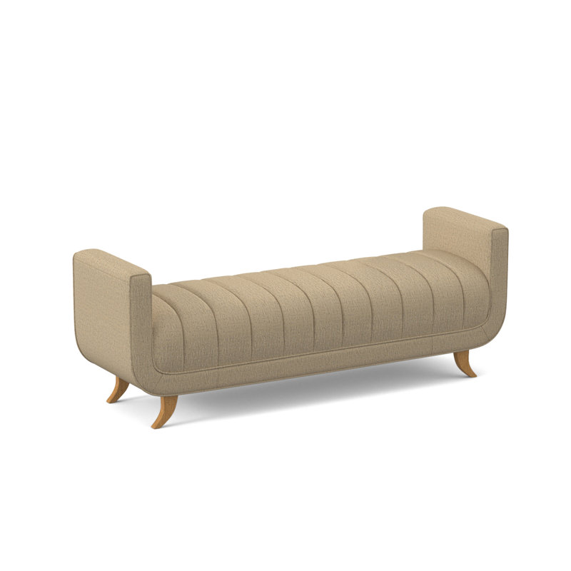 Salon Upholstered Bench, Amber, White Caps Fog